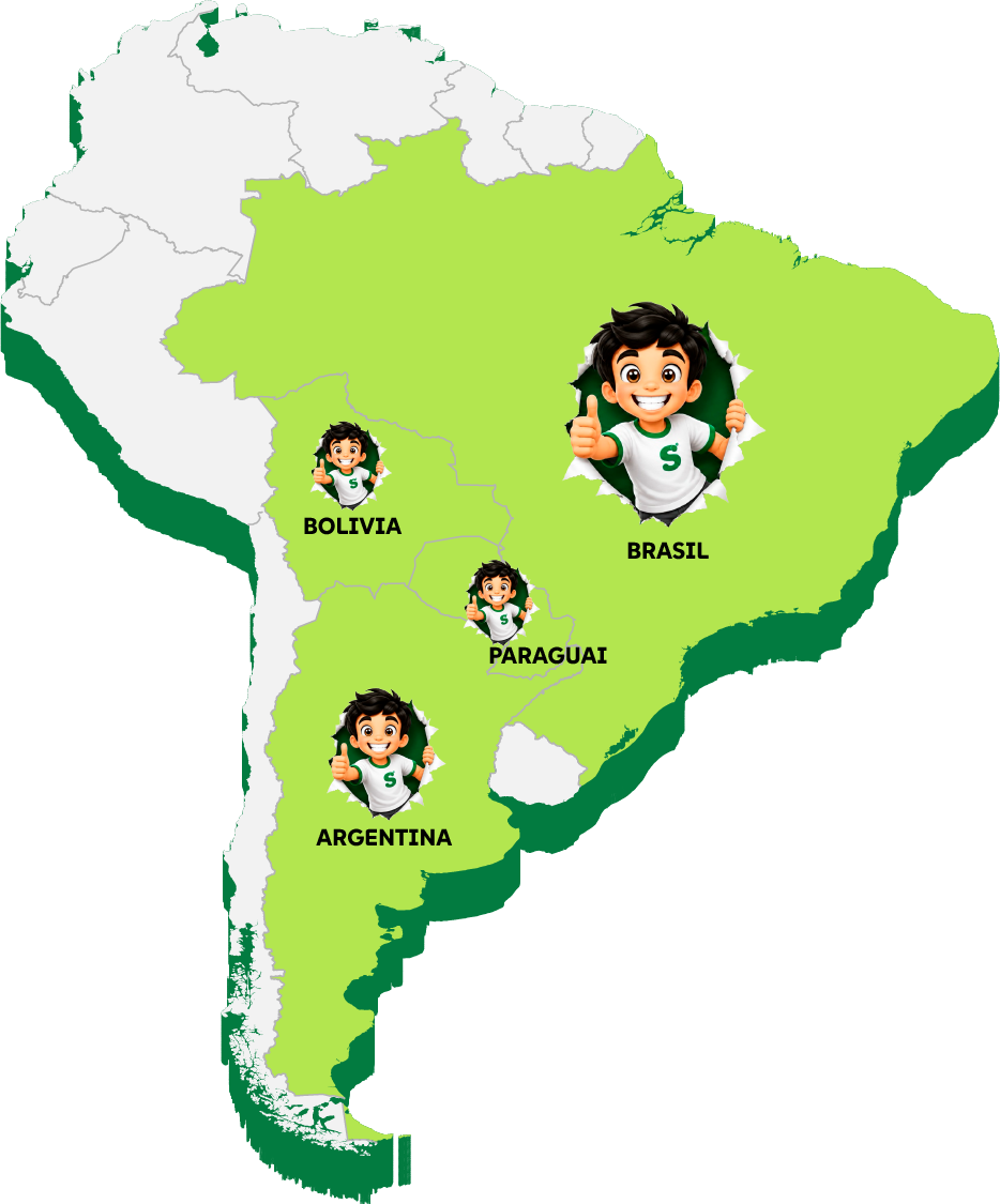 Mapa demonstrando área de atendimento e entregas da Silvani Embalagens em todo o Brasil